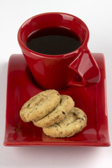 Oatmeal biscuits and cup of coffee