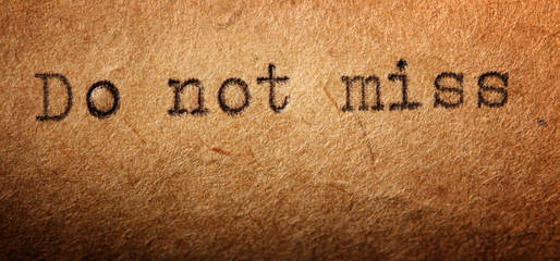 inscription on a typewriter