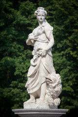 Fototapeta na wymiar Statue of Pax. Garden of Pavlovsk Palace, St. Petersburg. Russia