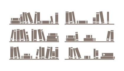 Books on shelf vector illustration isolated on white background © ingalinder