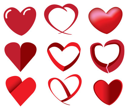 Red Hearts in Unique Designs