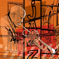 Poster Jazz trumpet player © Isaxar