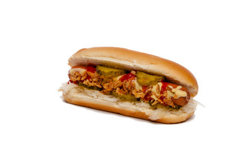Hotdog/Hot Dog isoliert vor Weiß