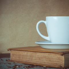 Vintage Still Life With Book And Cup