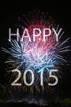 Happy New Year 2015 with fireworks