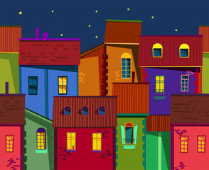 night old town illustration