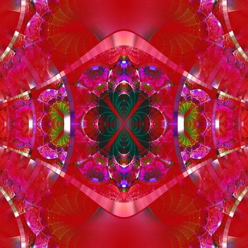 Symmetrical fractal pattern with shiny strips. Collection -  rhi