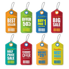 Set of tags for sale.