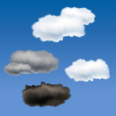 Set of different clouds - vector illustration