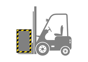 Grey forklift icon on white background