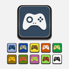 Stylish colored icons, joystick