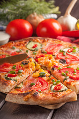 Homemade pizza.