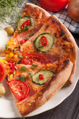 Homemade pizza.