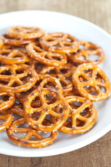 Close - up Baked bread pretzel snack