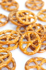 Close - up Baked bread pretzel snack