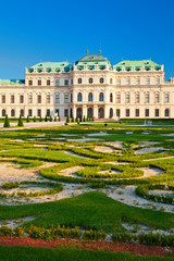 Belvedere Palace with a beautiful lawn