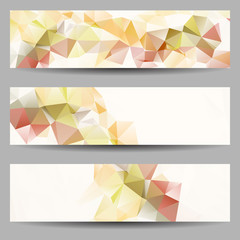 Set of banners with abstract triangles