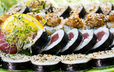 Fresh sushi close up