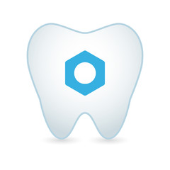 Tooth with a nut