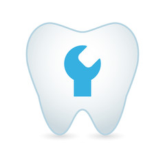 Tooth with a monkey wrench