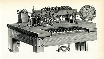 Hughes printing telegraph, 1885