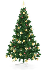 Geschmückter Weihnachtsbaum mit Stern zu Weihnachten
