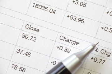 Close - up business financial chart analysis