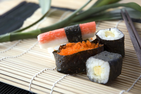 close up sushi set