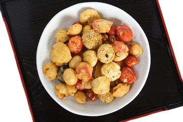mame kichi japanese sweets beans with colored sugar coat