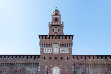 Sforzesco Castle,Castello Sforzeso in Milan,Italy.landmark.