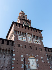 Sforzesco Castle,Castello Sforzeso in Milan,Italy.landmark.