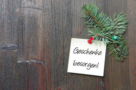 Notizzettel "Geschenke besorgen"