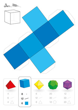 Paper Model Hexahedron Cube