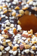 chocolate and almond croissant and doughnut