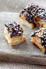 chocolate and almond croissant and doughnut