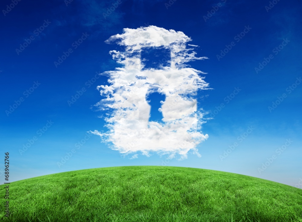 Poster composite image of cloud lock