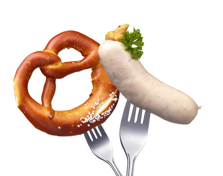 Brezel mit Wei&szlig;wurst