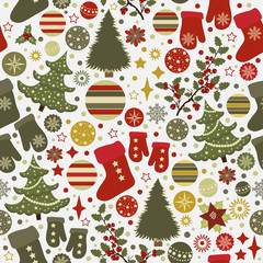 Seamless pattern with Christmas elements
