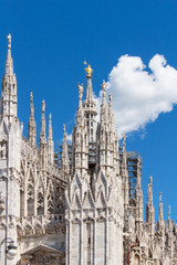 Duomo of Milan, Italy. Cathedral. Travel landmark.Close up