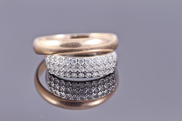 Wedding rings : gold and silver with precious stones