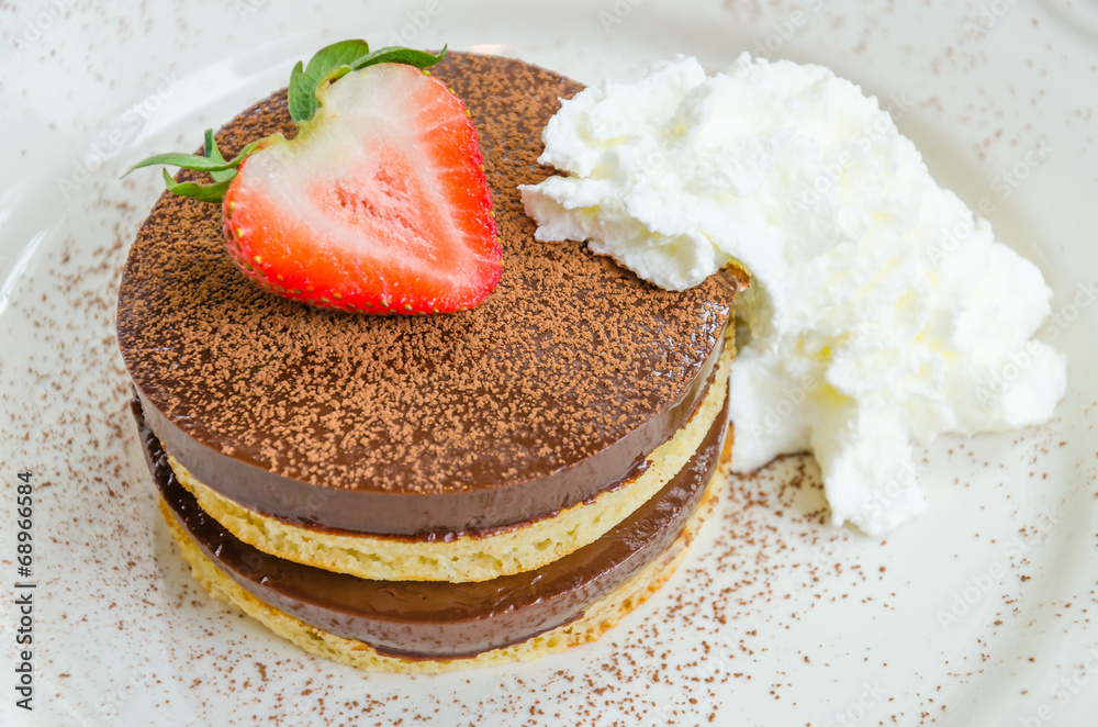 Poster chocolate pudding pancake