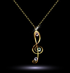 Fototapeta na wymiar pendant with a treble clef