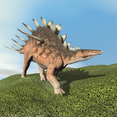 Kentrosaurus dinosaur roaring - 3D render © Elenarts