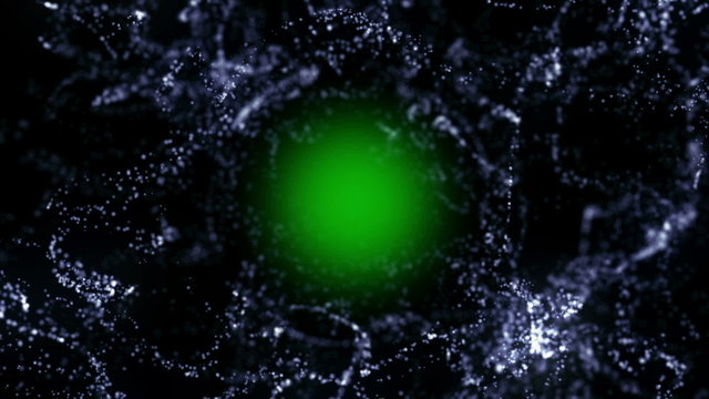Empty Particles Ring with Alpha Channel and Green Screen