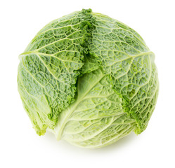 green cabbage isolated on the white background