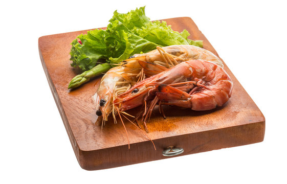 Boiled king prawns