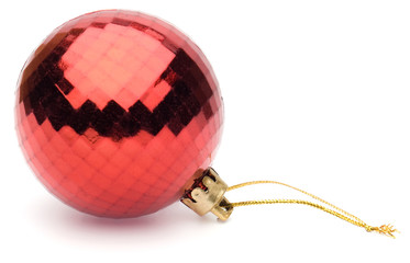 red christmas ball on white background