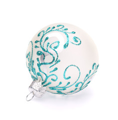 white christmas ball on white background
