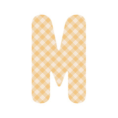 Orange squares pattern alphabet M