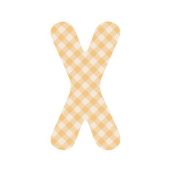 Orange squares pattern alphabet X